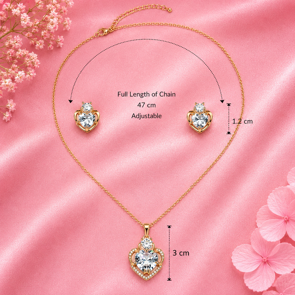 Sparkling Heart Jewelry Set Elegance