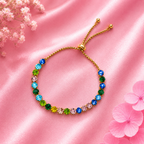 Vibrant Rainbow Crystal Tennis Bracelet
