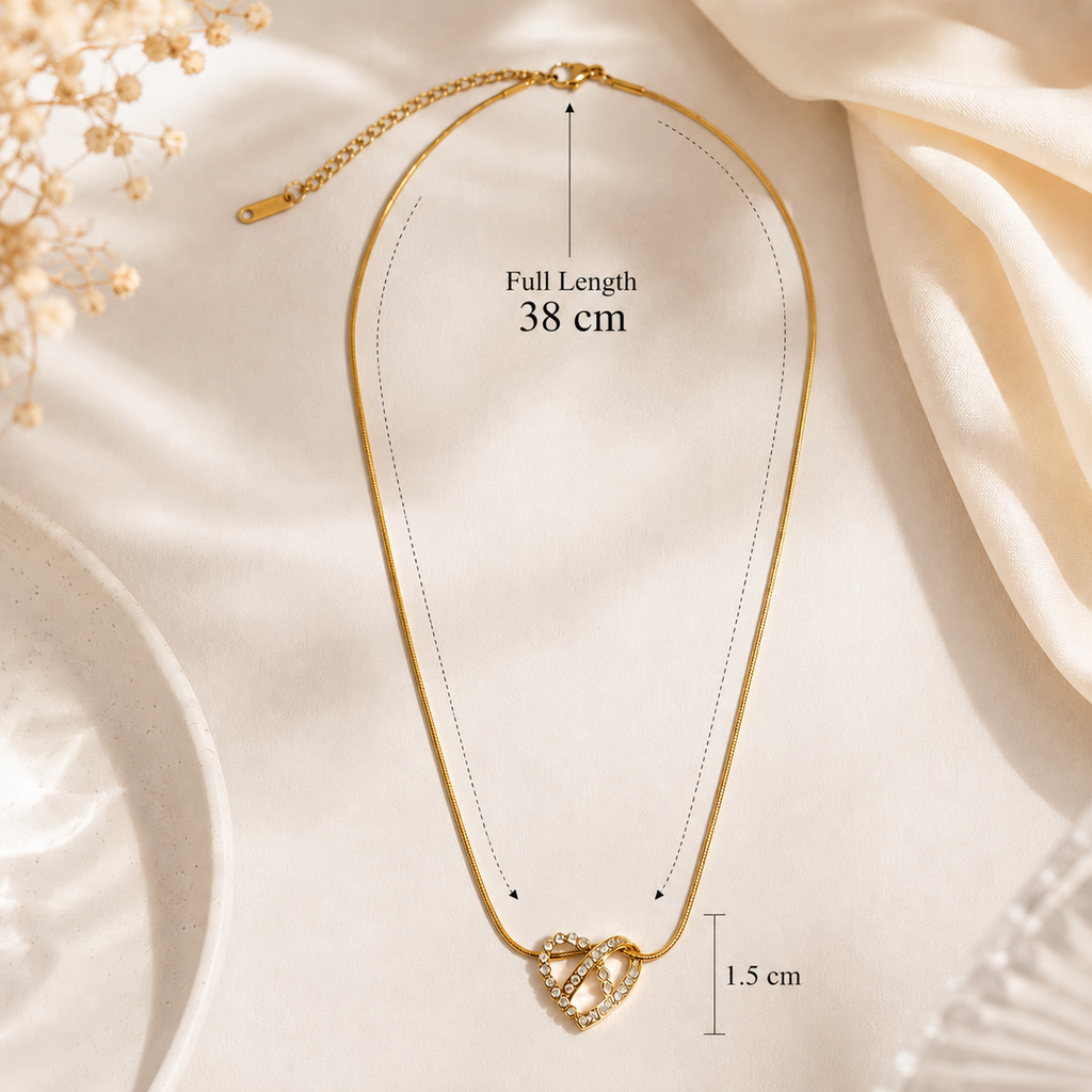 Elegant Crystal Heart Pendant Necklace