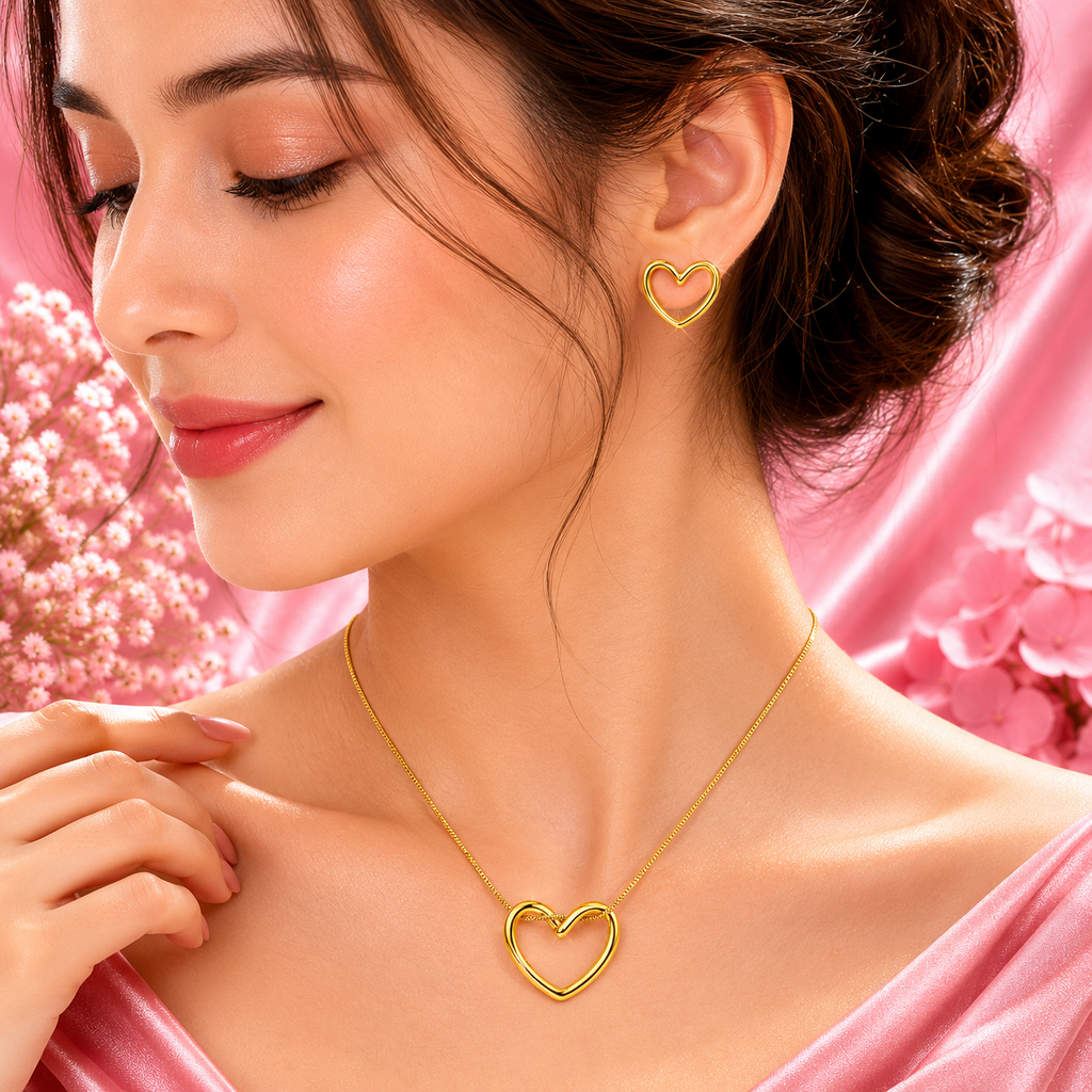 Timeless Golden Heart Jewelry Set