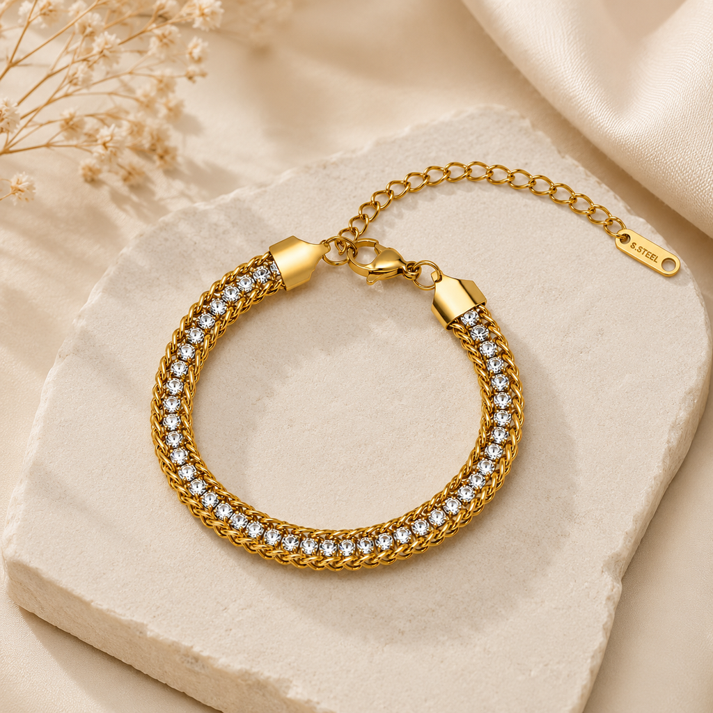 Elegant Crystal Chain Link Bracelet