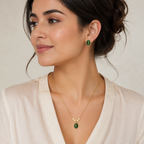 Elegant Green Gemstone Jewelry Set