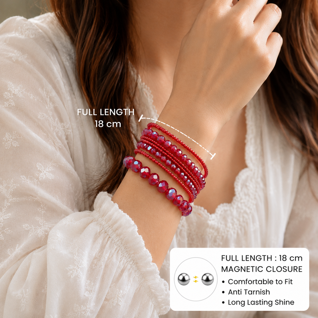 Passion Red Crystal Bracelet Collection
