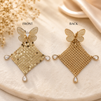 Gold Butterfly Statement Tassel Earrings