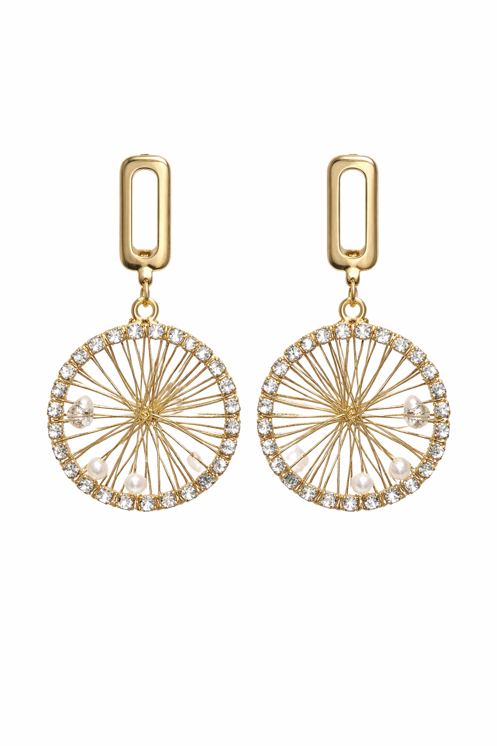 Elegant Pearl Crystal Drop Earrings