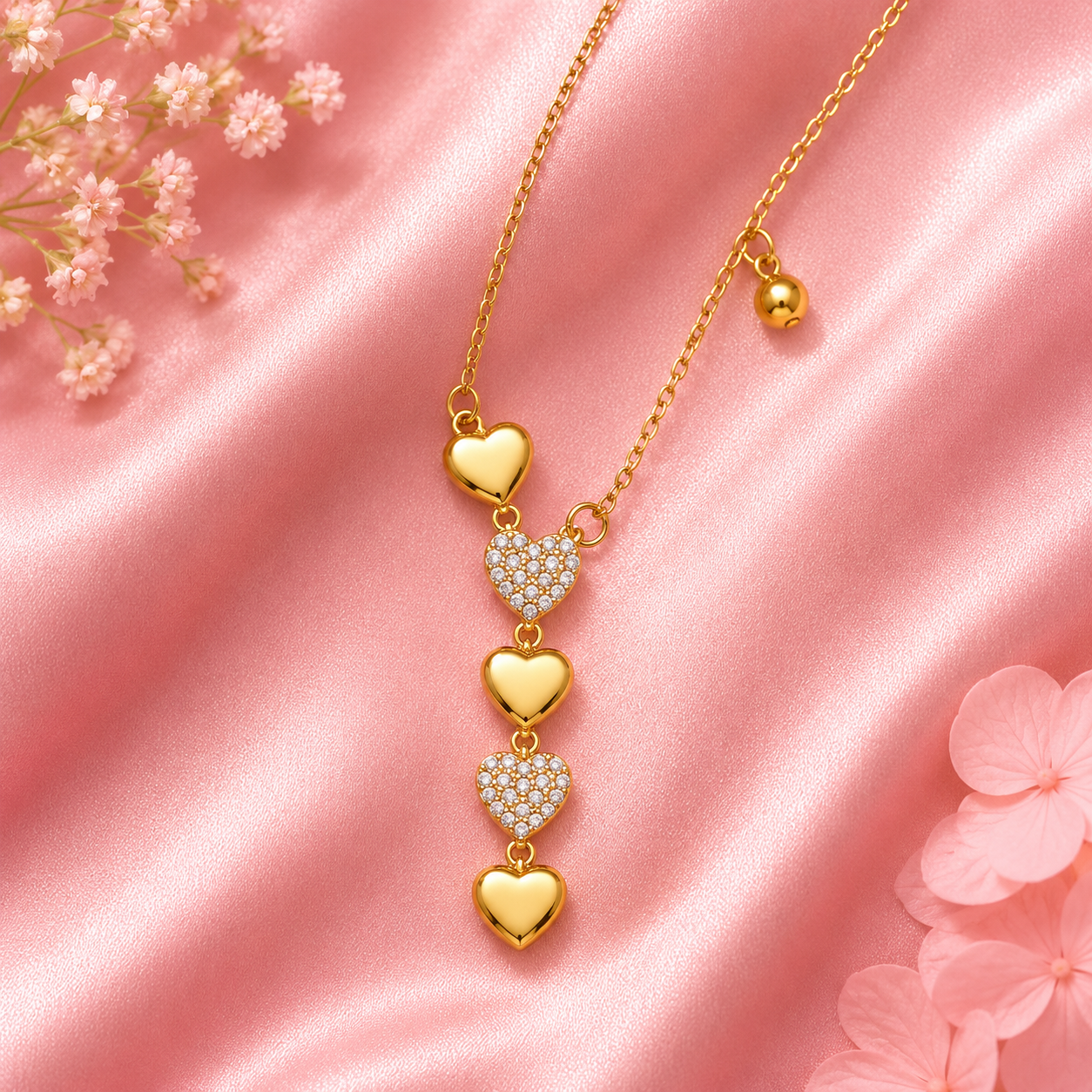 Radiant Crystal Heart Charm Necklace