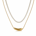 Layered Gold Minimalist Statement Necklace