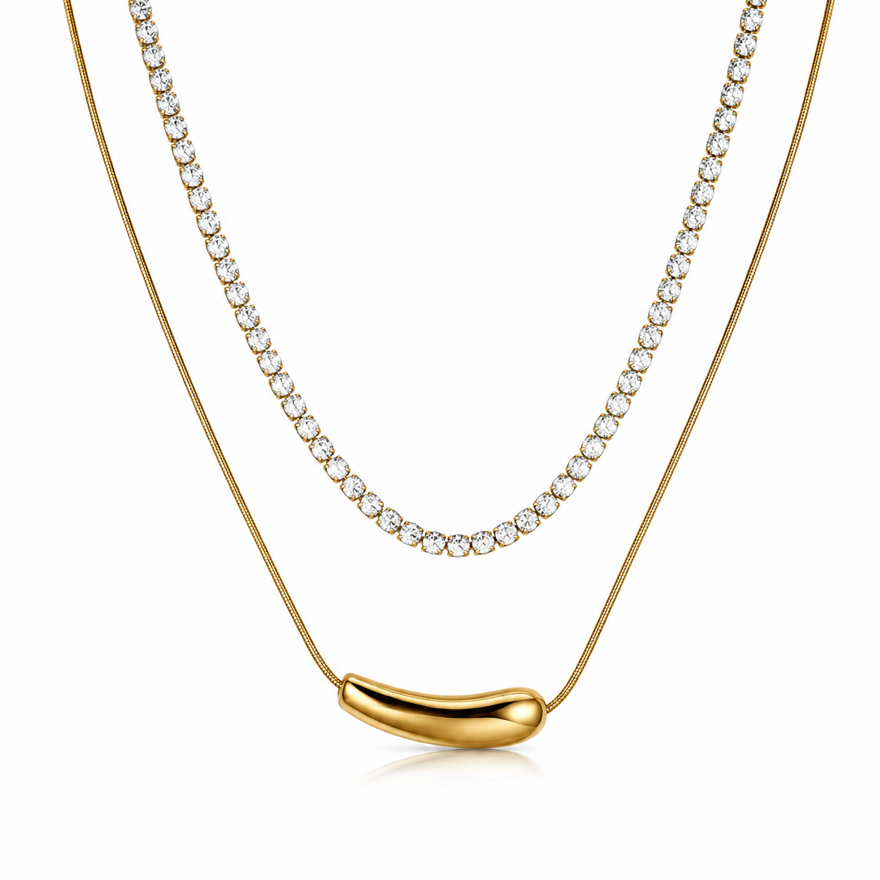 Layered Gold Minimalist Statement Necklace
