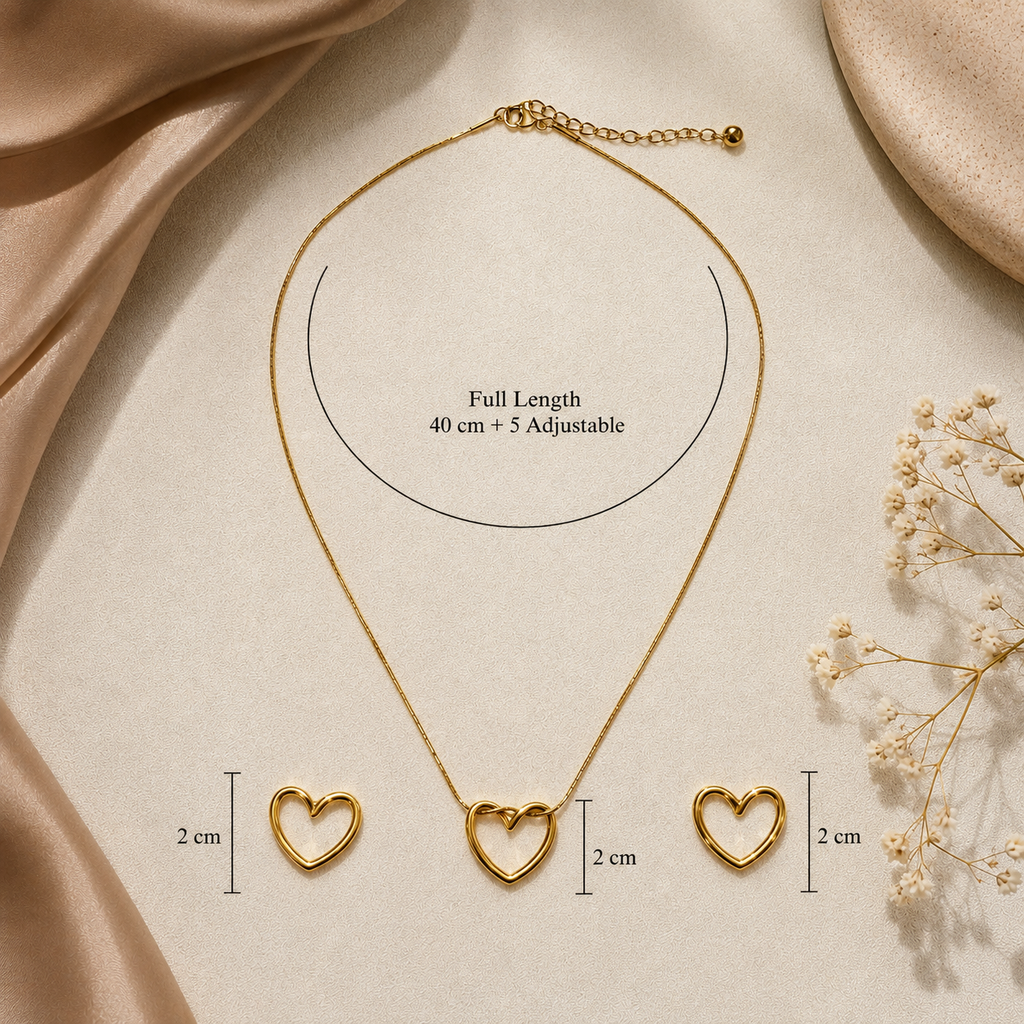 Timeless Golden Heart Jewelry Set