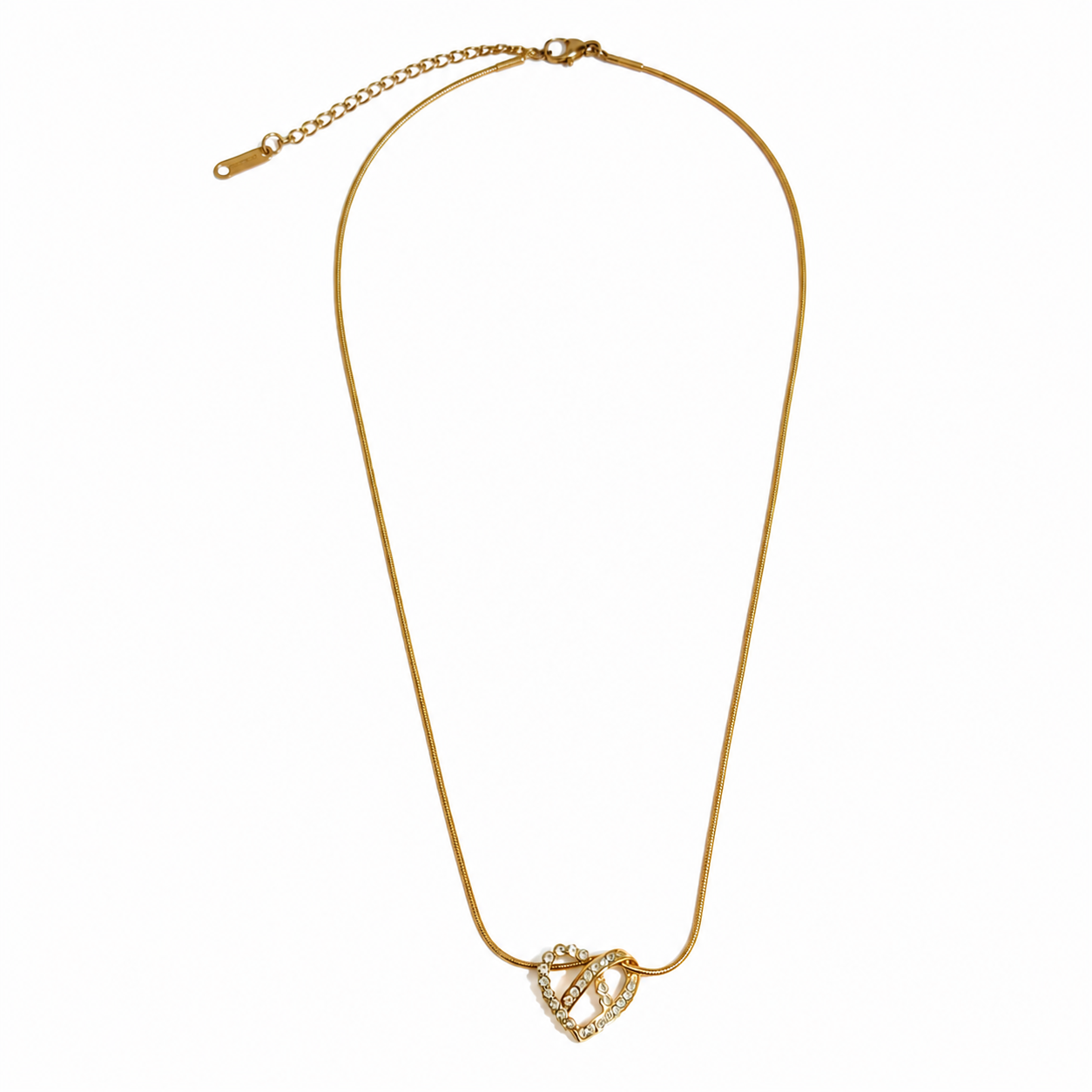 Elegant Crystal Heart Pendant Necklace
