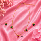 Colorful Heart Bow Necklace Set