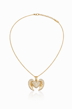 Openable Angel Wing Heart Pendant Necklace