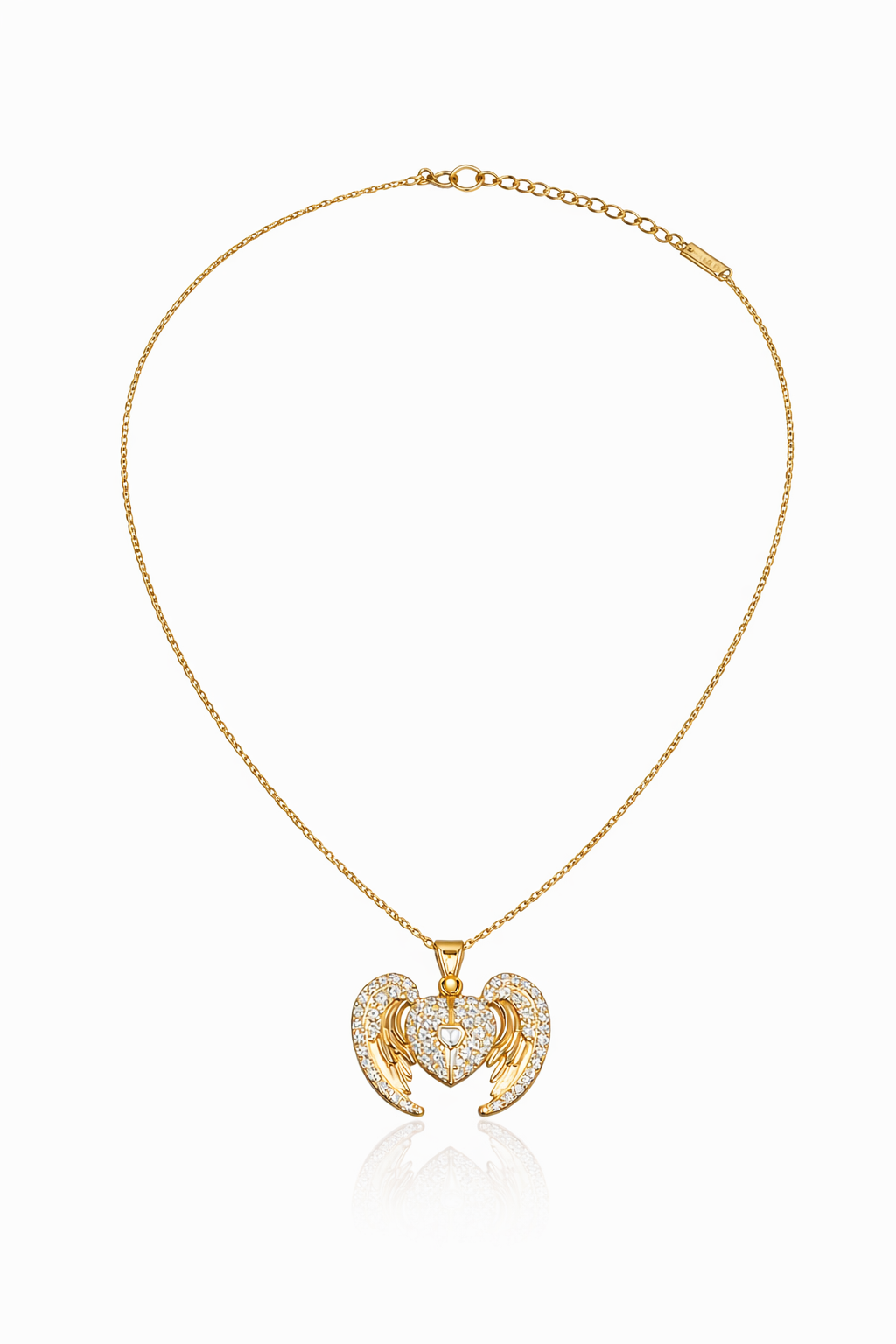 Openable Angel Wing Heart Pendant Necklace