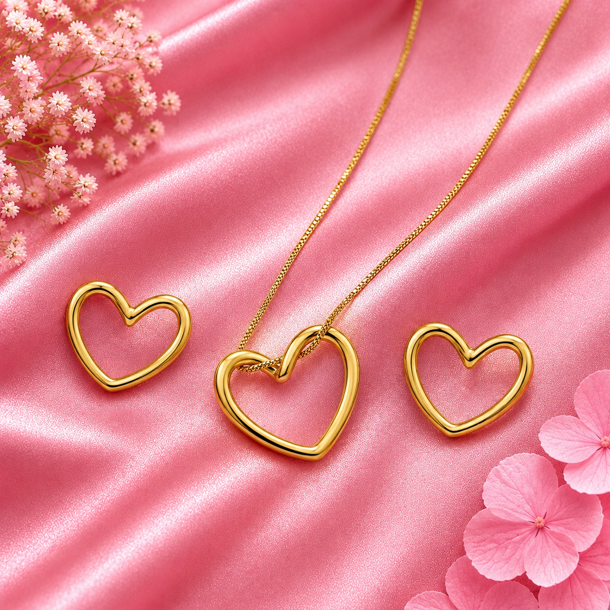 Timeless Golden Heart Jewelry Set