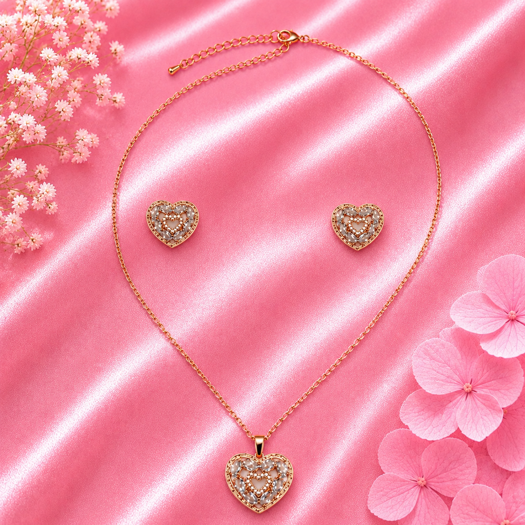 Radiant Heart Crystal Jewelry Set
