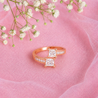 Adjustable Rose Gold Crystal Ring