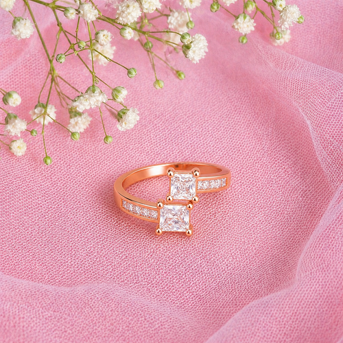 Adjustable Rose Gold Crystal Ring
