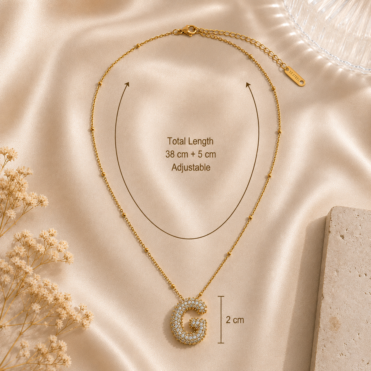 Sparkling Initial G Pendant Necklace