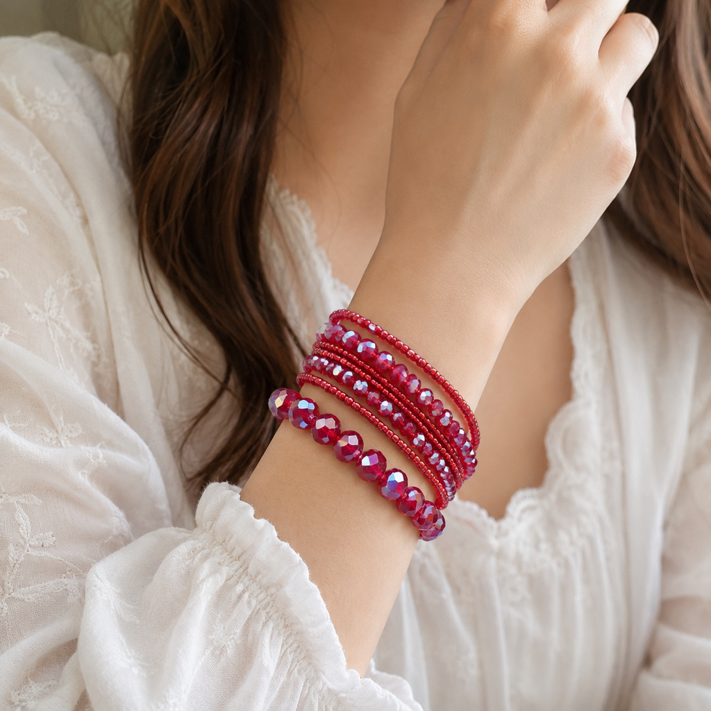 Passion Red Crystal Bracelet Collection
