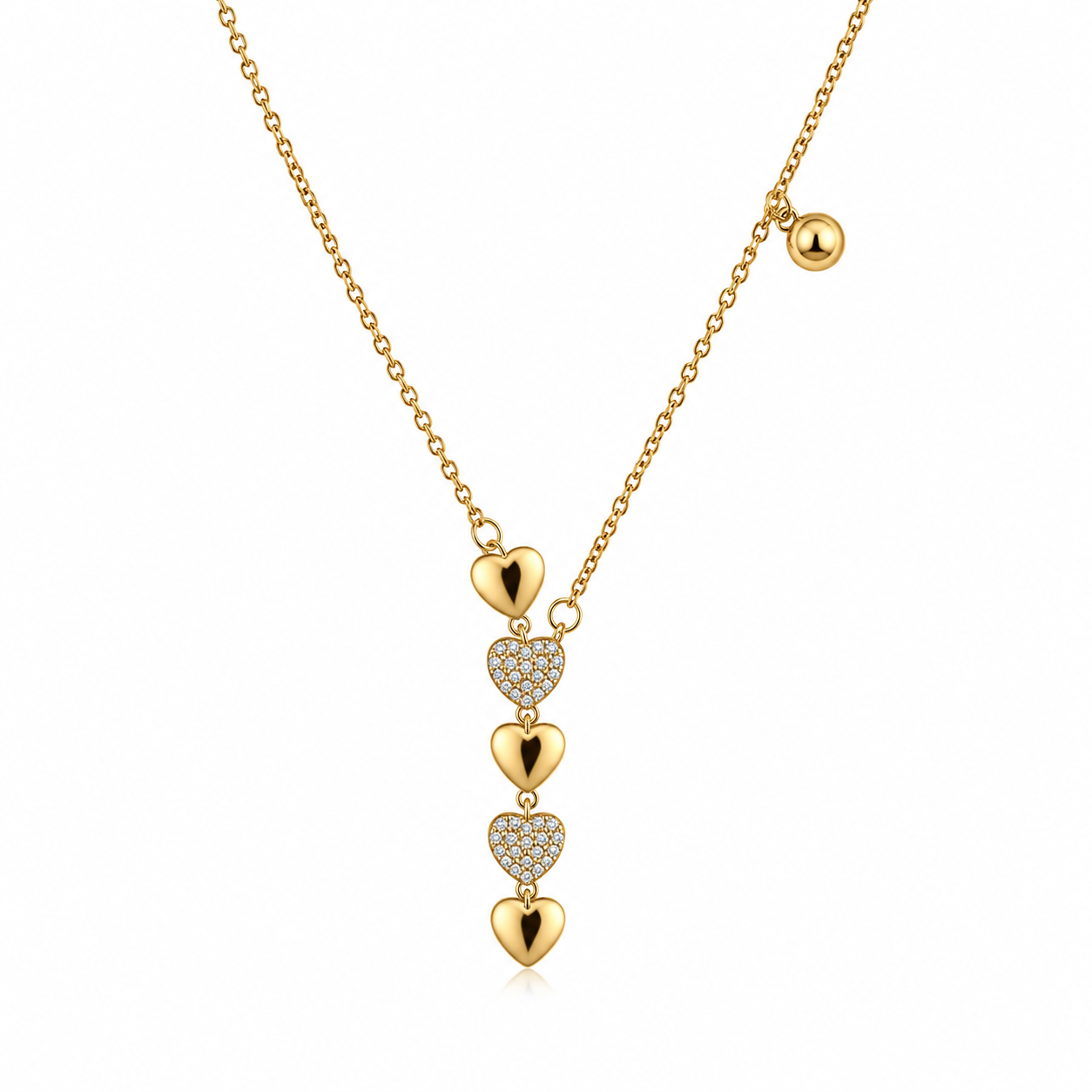 Radiant Crystal Heart Charm Necklace