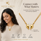 Golden Heart Magnetic Pendant Necklace