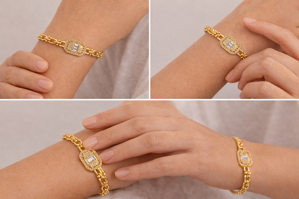 Timeless Spark Crystal Link Bangle