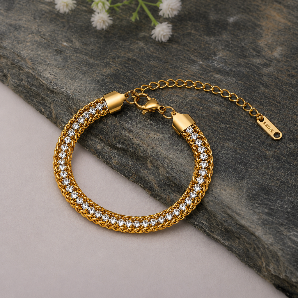 Elegant Crystal Chain Link Bracelet