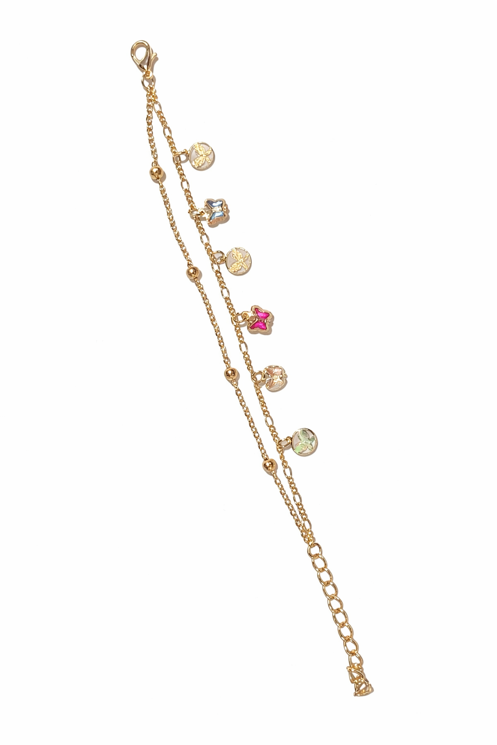 Charming Butterfly Charm Gold Bracelet