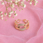 Glamorous Crystal Adjustable Chain Ring
