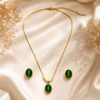 Elegant Green Gemstone Jewelry Set