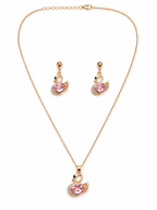Graceful Pink Swan Jewelry Set