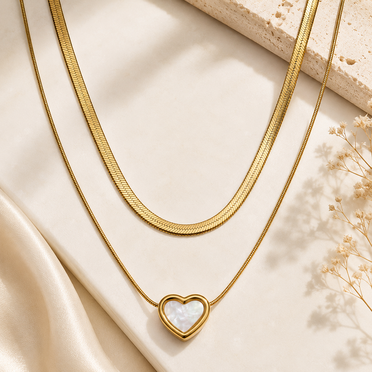 Elegant Gold Heart Pendant Necklace