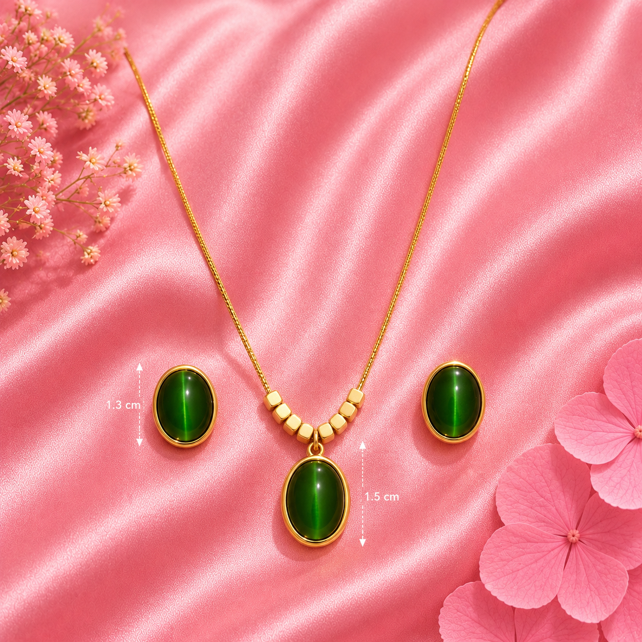 Elegant Green Gemstone Jewelry Set