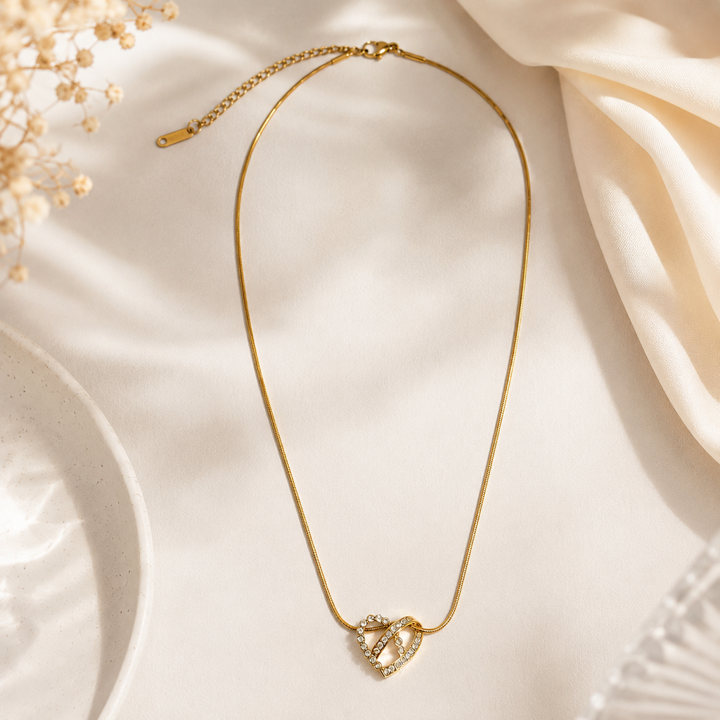 Elegant Crystal Heart Pendant Necklace