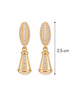 Sparkling Gold Drop Hoop Earrings