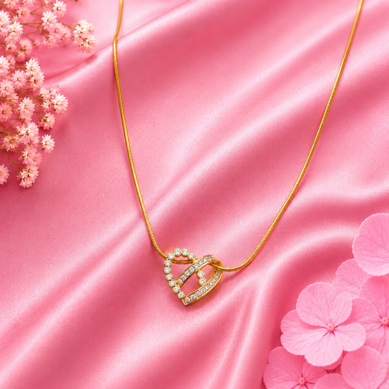 Elegant Crystal Heart Pendant Necklace