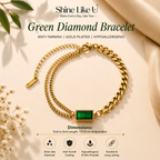 Elegant Emerald Chain Bracelet Sparkles