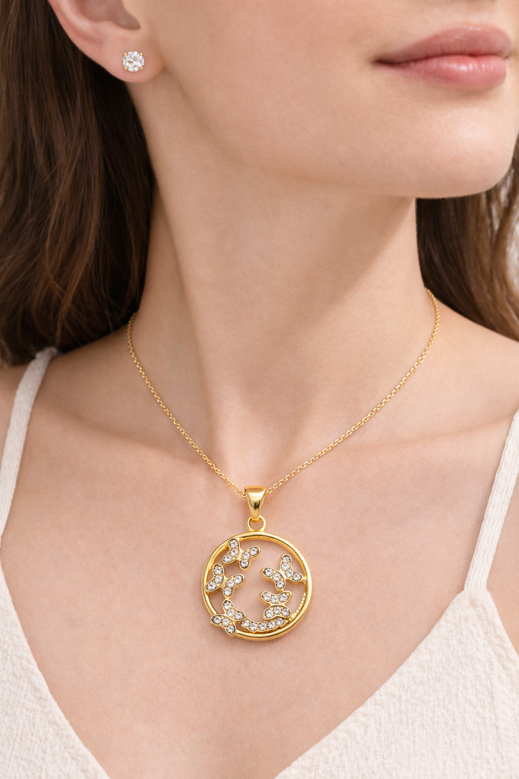 Elegant Heart Halo Necklace Set