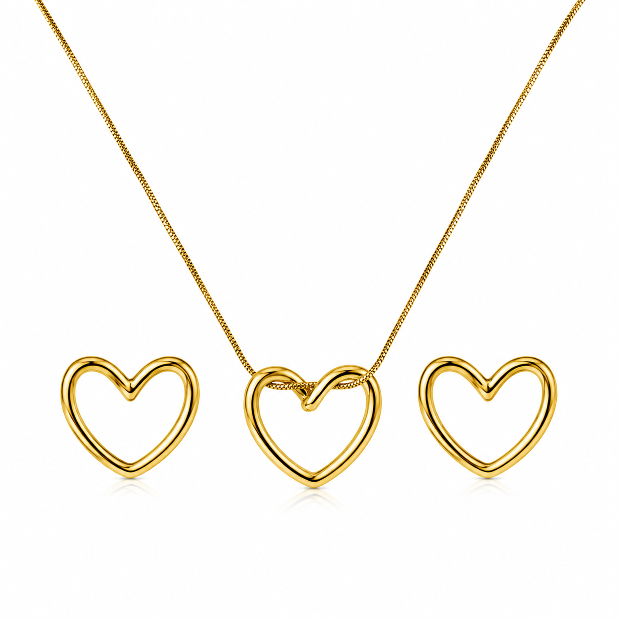 Timeless Golden Heart Jewelry Set