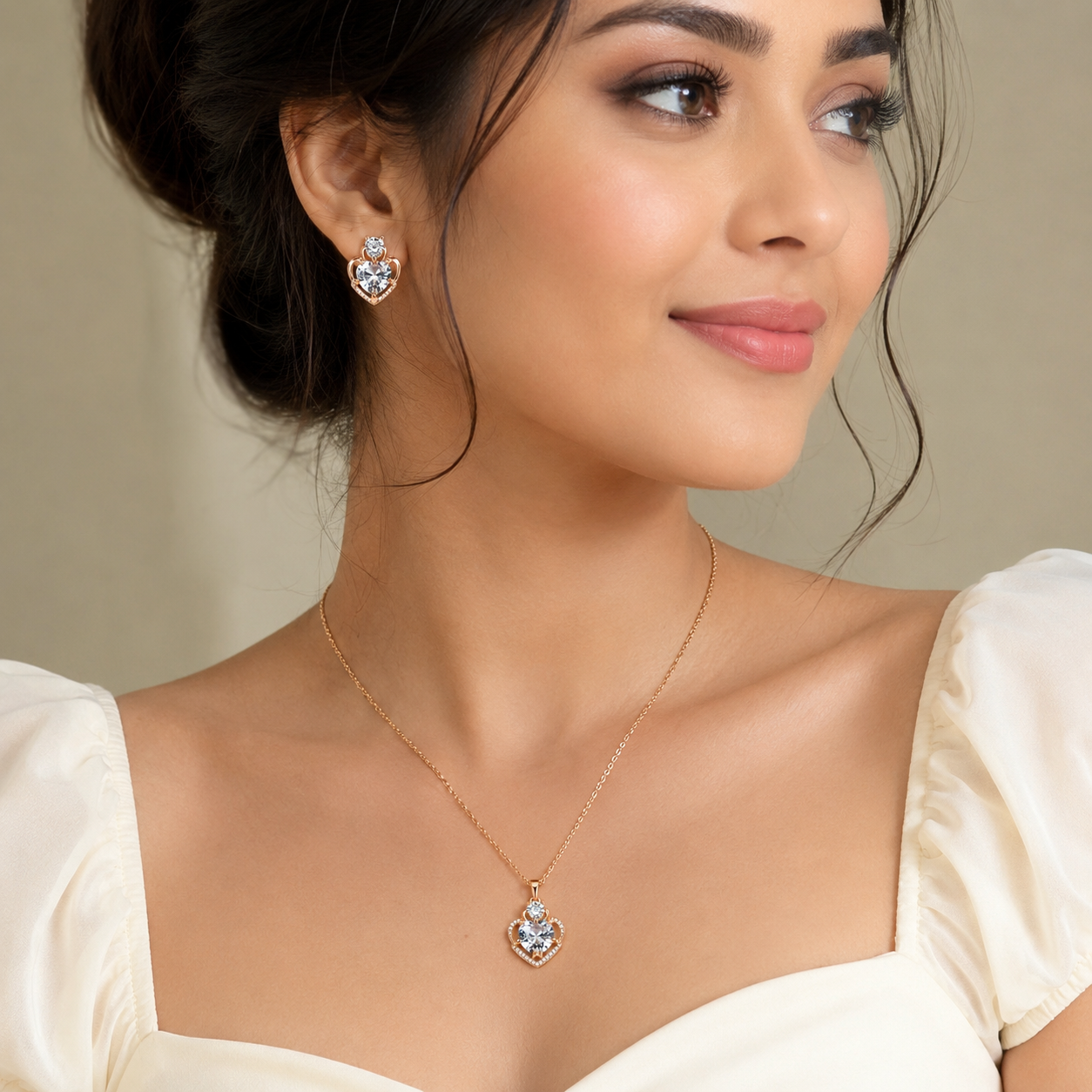 Sparkling Heart Jewelry Set Elegance