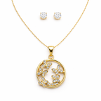 Elegant Heart Halo Necklace Set