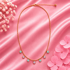 Delicate Gold Multicolor Gemstone Necklace