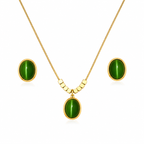 Elegant Green Gemstone Jewelry Set