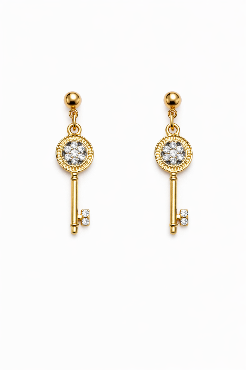 Elegant Crystal Key Necklace Set
