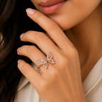 Dazzling Butterfly Adjustable Crystal Ring