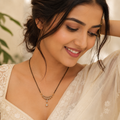 Elegant Crystal Mangalsutra Drop Necklace