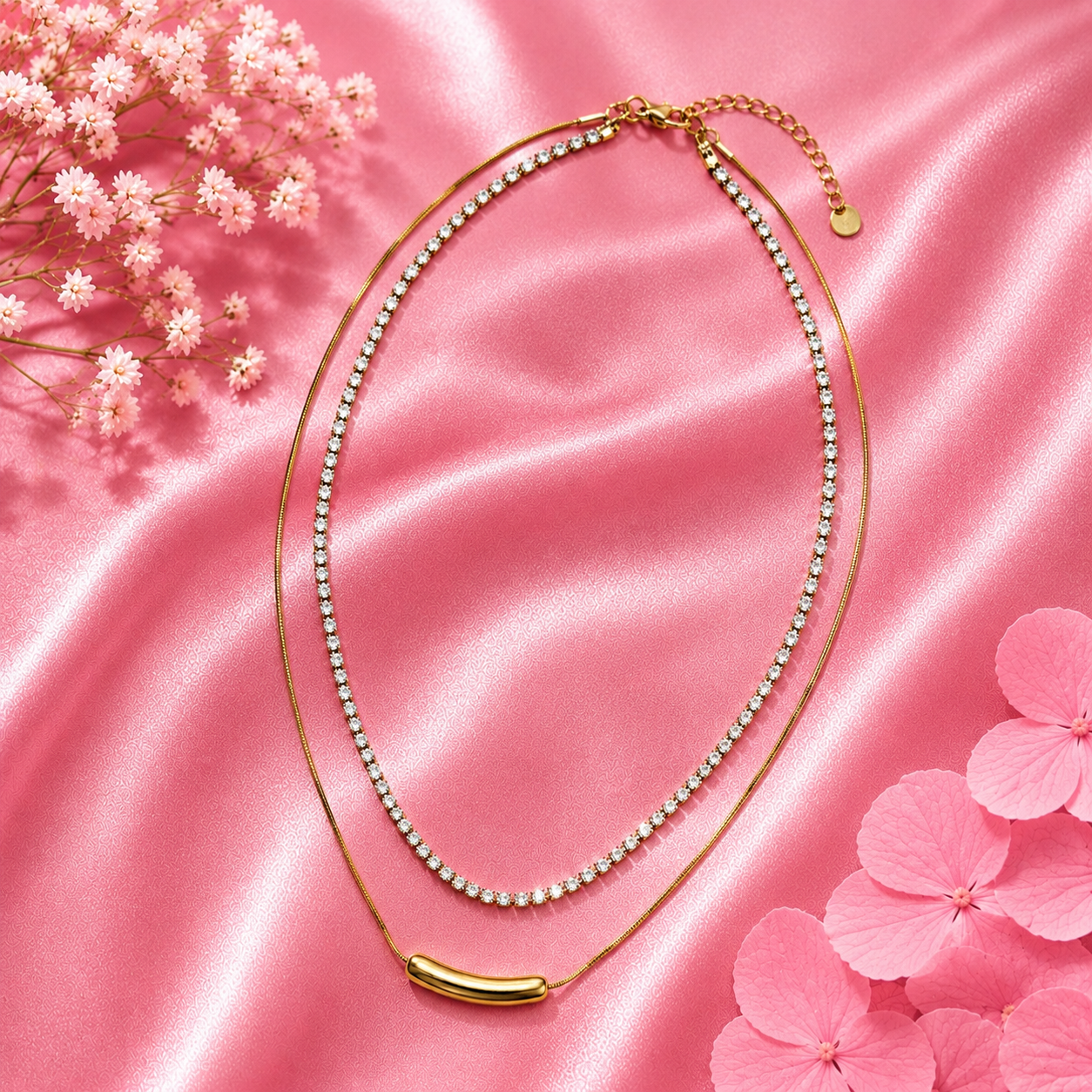 Layered Gold Minimalist Statement Necklace
