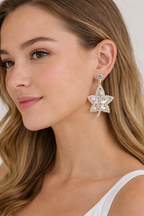 Sparkling Leaf Crystal Drop Earrings