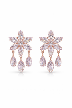 Elegant Crystal Floral Drop Earrings