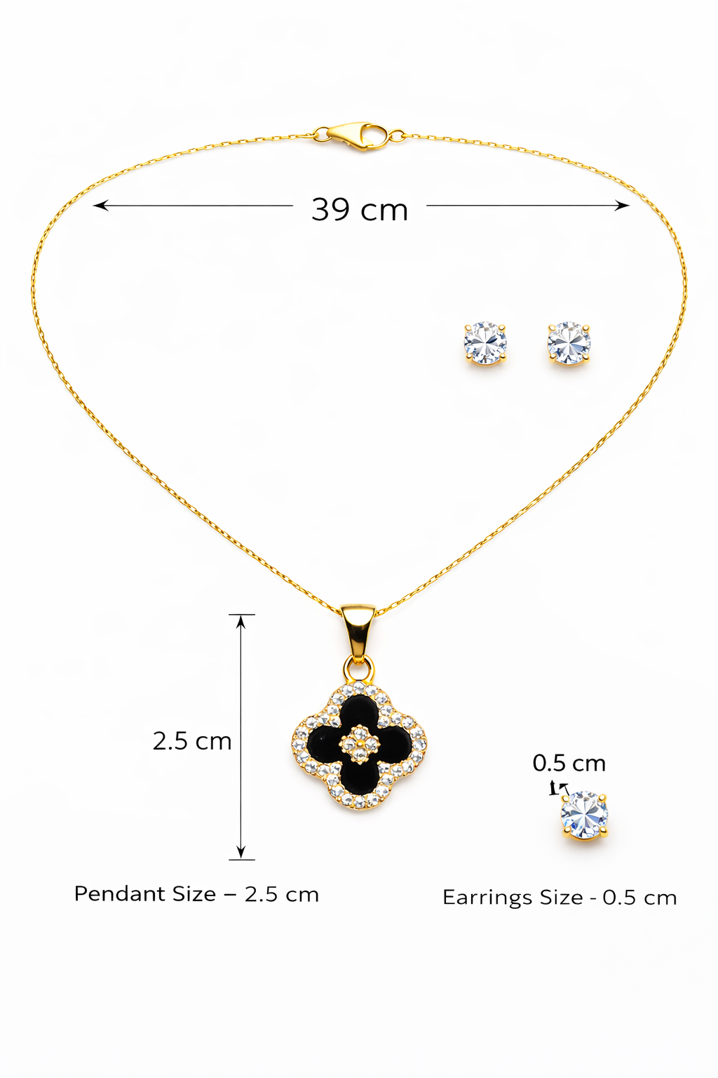 Elegant Clover Crystal Pendant Necklace